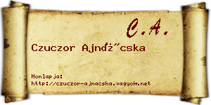 Czuczor Ajnácska névjegykártya